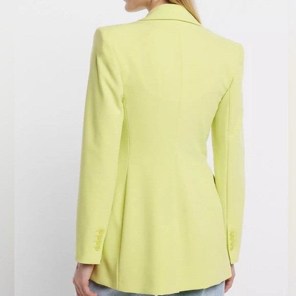 EXPRESS CHARTREUSE DOUBLE BREASTED HOURGLASS BLAZER - Picture 2 of 5